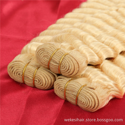 613 Blonde Virgin Human Hair,613 Cuticle Aligned Hair Bundles With Frontal,Blonde Virgin Human Hair 613 Bundles With Closure
